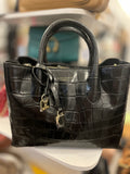 Pre Loved Aspinal of London Embossed Leather Small Tote Bag (new)