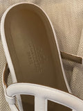 Pre Loved Hermes White Leather Beach Sandal UK3