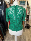 Pre Loved Dolce & Gabbana Green Lace Top size 38 fits U.K. 6-8