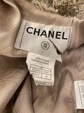 Pre Loved Chanel Gold Metallic Threads Tweed Jacket Fr46 Fits UK 14