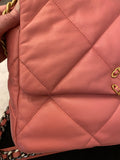 Pre Loved Chanel 19 in Pink Quilted Lambskin Leather - Excellent