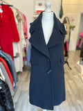 See by Chloe Long Navy Wool Duffle Gilet Fr36 UK 8