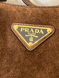 Pre Loved Prada Arque Brown Suede Bag (pristine)
