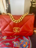 Pre Loved Chanel 19 In Red Calfskin (Excellent)
