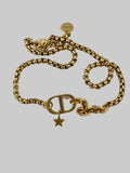 Dior Gold Tone CD & Star Choker Necklace