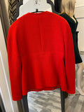 Pre Loved Chanel Red Wool Jacket size FR38 UK 8/10