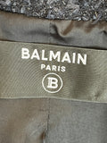 Pre Loved Balmain Double Breasted Dark Navy Boucle Blazer size 42 fits UK 12-14