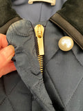 Altuzarra Teal Silk Quilted Pearl Jacket IT40 fits UK8-10