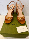 Pre Loved Gucci Horsebit Leather Block Heeled Sandals UK 6.5