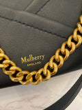 Pre Loved Mulberry Black M Zipped Black Leather Pouch/ Shoulder Bag