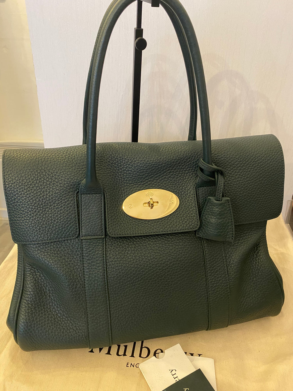 Preloved Mulberry Green Heavy Grain Bayswater NEW Twice Loved