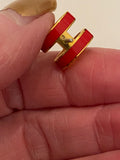 Pre Loved Hermes H-Pop Earrings in Red -Excellent