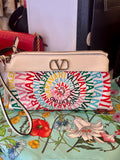 Pre Loved Valentino Garavani Escape Clutch in Multicolour Canvas