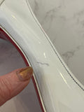Pre Loved Christian Louboutin Sporty Kate 85 White Patent Heels UK 7