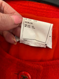 Pre Loved Chanel Red Wool Jacket size FR38 UK 8/10