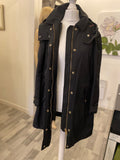 Pre Loved Burberry Brit Black Parka Jacket - UK 4 (Fits up to Uk 6)