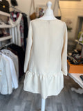 Pre Loved Victoria Beckham Cream Wool Dress size uk12