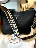 Prada Vitello Danio Hobo Messenger Bag in Black