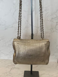 Pre Loved Mulberry Small Lily In Gold Crinkle Leather
