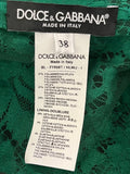 Pre Loved Dolce & Gabbana Green Lace Top size 38 fits U.K. 6-8