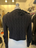 Pre Loved Dolce & Gabbana Crochet Knit Jacket with Appliqué Flowers size 44 UK 12 (new)