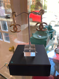 Pre Loved Chanel Gold Tone CC Crystal Drop Earrings with Marquee Cut Centre Stone - NEW