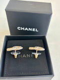 Chanel Gold Tone Diamante CC Earrings