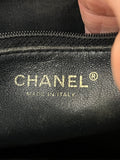 Pre Loved Chanel Vintage Medallion Tote in black caviar leather,