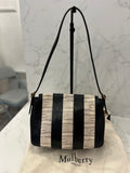 Pre Loved Mulberry Mini Kelley Shoulder Bag with Black & White Ayers Stripes