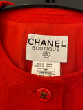 Pre Loved Chanel Red Wool Jacket size FR38 UK 8/10