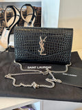 Pre Loved Yves Saint Laurent Uptown Pouch in black exotic leather - Excellent