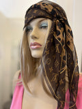 Pre Loved Louis Vuitton Brown Monogram & Leopard Silk Scarf