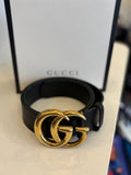 Gucci GG Black Leather Belt