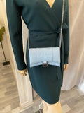 Pre Loved Balenciaga Hourglass Clutch on Chain in Blue (excellent)