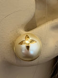 Pre Loved Louis Vuitton Gold Tone & Faux Pearl Earrings **reserved**
