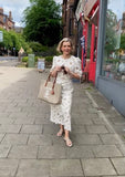 Pre-Loved Sandro Cream Lace dress UK8