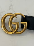 Pre Loved Gucci Black GG Marmont Belt UK 10 (excellent)