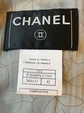 Pre Loved Chanel Grey & White Check Camellia Coat size FR42 UK 14