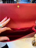 Saint Laurent Classic Y Line Clutch in Red