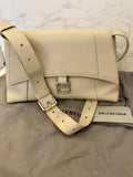Pre Loved Balenciaga Hourglass Shoulder Bag in Cold Beige Leather