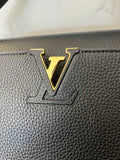 Pre Loved Louis Vuitton Capucines Bag in Black Tourillon Leather (Pristine) Gold Tone Hardware