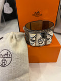 Hermes Collier de Chien Cuff in Exotic Leather with Palladium Hardware