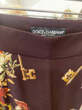 Pre Loved Dolce & Gabbana Floral & Keys Trousers Size 38 - UK 6