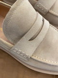 Gianvito Rossi Stone Suede Loafers