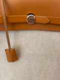 Pre Loved Hermes Toile Interchangeable Her Bag Satchel in Beige Canvas and Tan Leather (pristine - as new ) .