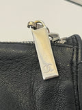 Pre Loved Chanel leather gloves silver mesh leather