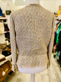 Pre Loved Chanel Gold Metallic Threads Tweed Jacket Fr46 Fits UK 14
