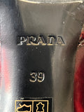 Prada Burgundy Brogue Heeled Platform Shoes UK6