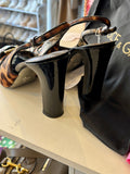 Pre Loved Dolce & Gabbana Vintage leopard print peep toe sandals UK 5