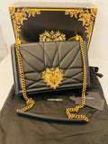 Pre Loved Dolce & Gabbana Devotion Shoulder Bag in Quilted Nappa Black Leather